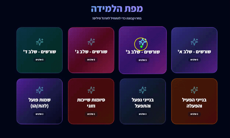 הדגמה נוספת של אפליקציה לחיזוק מורפולוגי - מפת למידה